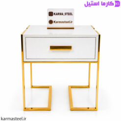 میز عسلی مدل هرمس سفید از نمای روبرو 01