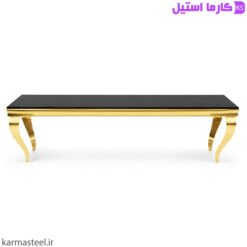 میز تلویزیون سم آهویی از استیل طلایی با پس زمینه سفید