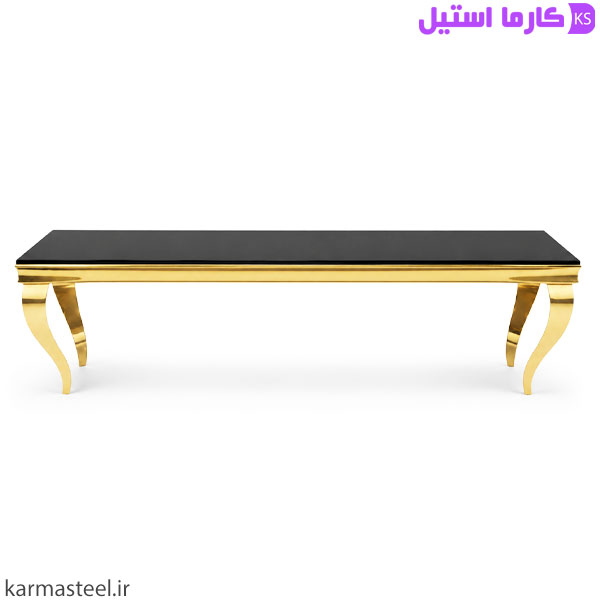میز تلویزیون سم آهویی از استیل طلایی با پس زمینه سفید