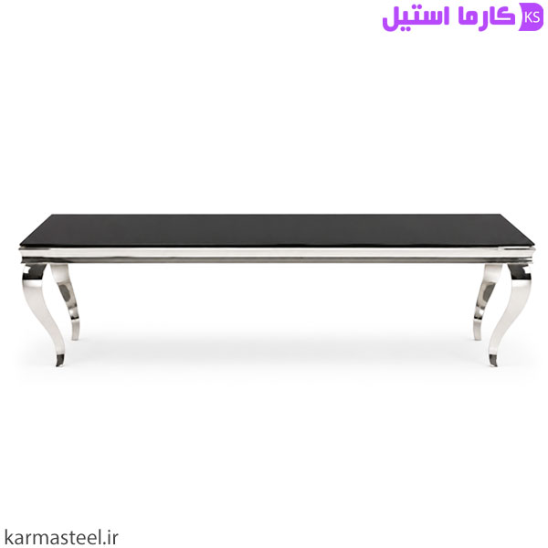 میز تلویزیون سم آهویی از استیل نقره ایی با پس زمینه سفید
