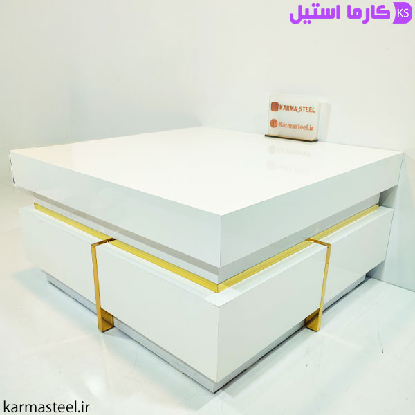 میز جلو مبلی مدل شینا رنگ سفید 01