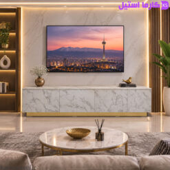 میز تلویزیون مدل نیکا طرح سنگ سفید